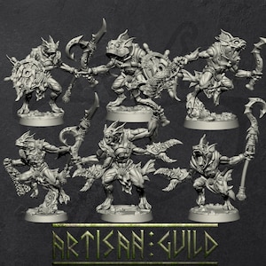 DeathTide Jurakin | Modular Sahuagin miniatures miniature for Tabletop games like D&D and War Gaming