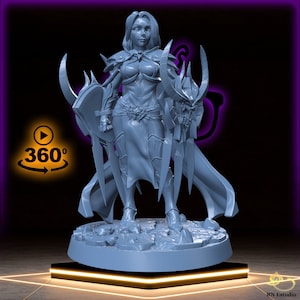 Sheah | Female Deathknight | Cleric miniature for Tabletop games like D&D and War Gaming| Dungeons and Dragons Mini | RN estudio