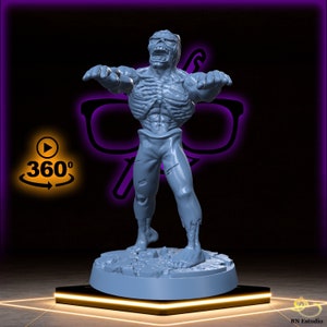 Zombie | Undead Ghoul miniature for Tabletop games like D D and War Gaming| Dungeons and Dragons Mini | RN estudio