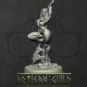 Yagraz, the Orcish Beauty|  Orc Barbarian Pinup miniature for Tabletop games like D&D and War Gaming
