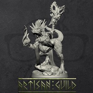 Coaxoch - Goldmaw Lizard Beauty | Dragonborn Pinup miniature for Tabletop games like D&D and War Gaming