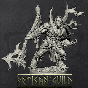 Throgar the Chainbreaker | Orc Barbarian Warchief miniature for Tabletop games like D&D and War Gaming