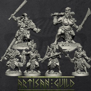 Oni Clan Members | Modular Orc or Ogre miniature miniature for Tabletop games like D&D and War Gaming