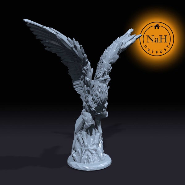 Cryonix, the Frostfeather Phoenix | Ice Phoenix Elemental Miniature for Tabletop games like D&D and War Gaming