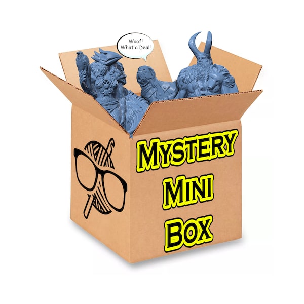 Mystery Mini Box | 5-6 Medium Sized Miniatures for Tabletop games like D&D | Rocket Pig Games Miniatures - No Duplicates!