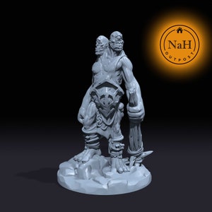 Smashfist and Rockbreaker | Ettin | Two Headed Giant Miniature for Tabletop games like D&D and War Gaming