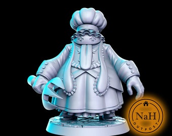 Salweeki Chef | Sous-chef Cook miniature for Tabletop games like D&D and War Gaming| Dungeons and Dragons Mini | RN estudio