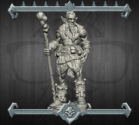 Firbolg Barbarian Druid Caster Firbolg miniature for Etsy