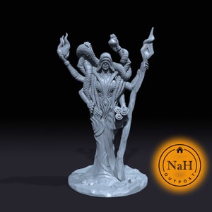 Elyndra the Arcane Shaper | Demonic Priestess | Four Armed Sorcerer | Miniature for Tabletop games like D&D and War Gaming