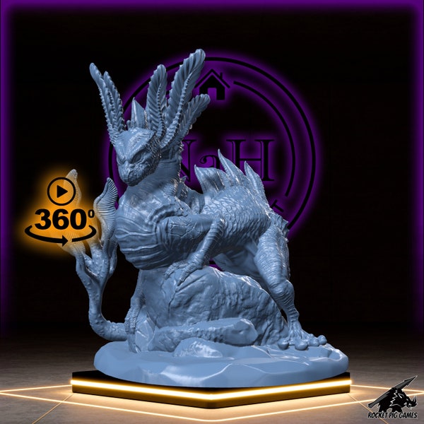 Axolotl Drake | Water Dragon Miniature for Tabletop games like D&D and TTRPG War Gaming