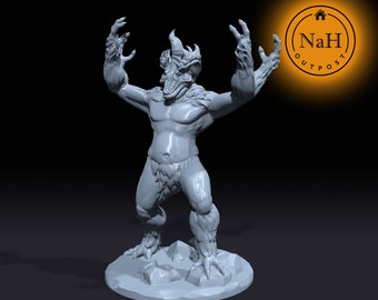 Thorne, Keeper of the Forbidden Depths | Gug, Banished Giant Miniature for Tabletop games like D&D and War Gaming