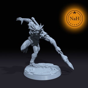 Rakhash, Trident of the Tide | Merfolk - Mer-man | Swamp Thing miniature for Tabletop games like D&D and War Gaming| Dungeons and Dragons