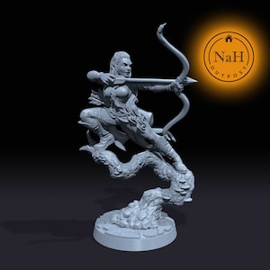 Liana Swiftarrow | Aurielle | Elven Female Archer | Hunter or Ranger miniature for Tabletop games like D&D and War Gaming| Dungeons and