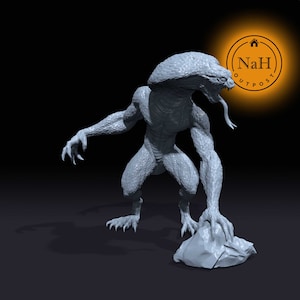Slither, the Coiled Terror | Lizard Demon | miniature for Tabletop games like D&D and War Gaming| Dungeons and Dragons Mini | RN estudio