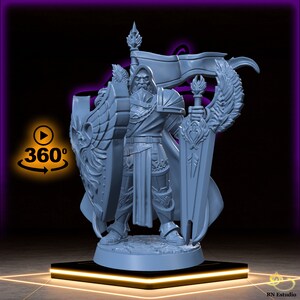 Valen Lightbringer | Human Cleric or Paladin Miniature for Tabletop games like D&D and War Gaming| Player Character Mini | RN estudio
