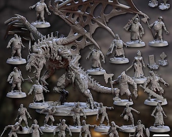 March of the Zombie Walkers | Zestaw miniatur Undead Zombie Horde do D&D, Pathfinder | TTRPG Mini