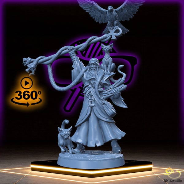 Sethos, the Shadow Oracle | Elder Wizard | Warlock | Sorcerer miniature for Tabletop games like D&D and War Gaming| Dungeons and Dragons