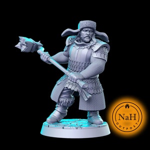 Thorgal Frosthammer | Dwarf Earmuffs Barbarian or Fighter miniature for Tabletop games like D&D and War Gaming| Dungeons and Dragons Mini |