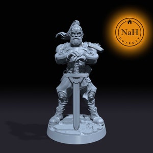 Torin of the Still Blade | Kensai | Blademaster Rogue or Fighter miniature for Tabletop games like D&D and War Gaming| Dungeons and Dragons