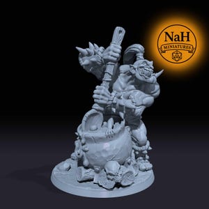 Burtz Dwarfstew, el Chef Caníbal / Ogre Marauders / Ogre Cook, miniatura tribal Brute para juegos de mesa como D&D, Pathfinder y
