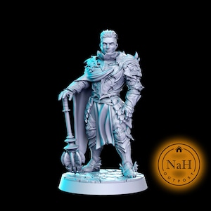 Uthoran, Dragon Knight | Male Paladin | Fighter or Cleric miniature for Tabletop games like D&D and War Gaming| Dungeons and Dragons Mini |