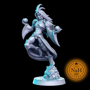 Balmar | Female Sorcerer or Wizard miniature for Tabletop games like D&D and War Gaming| Dungeons and Dragons Mini | RN estudio