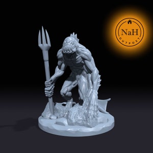 Coralbite, Spawn of the Depths | Sahuagin | Sahuagain Miniature for Tabletop games like D&D and War Gaming