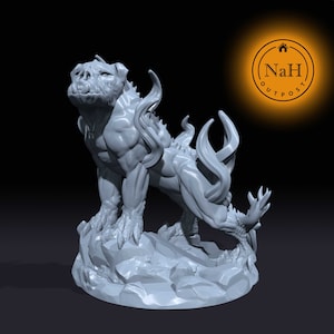 Smokemaw, the Demon Dog | Hell Hound | Shadow Hound Miniature for Tabletop games like D&D and War Gaming