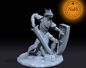 Grendurak, el Campeón Ironscale / Dragon Forged Golem / Clockwork Guardian Miniature para juegos de mesa como D&D 5e y TTRPG War Gaming