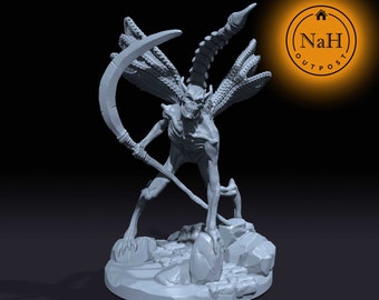 Marrowgrin, the Hell WardenBone Devil | Slender Devil Miniature for Tabletop games like D&D and War Gaming