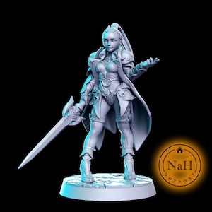 Ainara | Female Officer of the Guard | Fighter or Paladin miniature for Tabletop games like D&D and War Gaming| Dungeons and Dragons Mini |