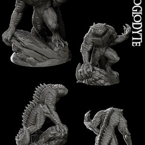 Scaleshriek, Terror of the Depths | Troglodyte Miniature for Tabletop games like D&D and War Gaming