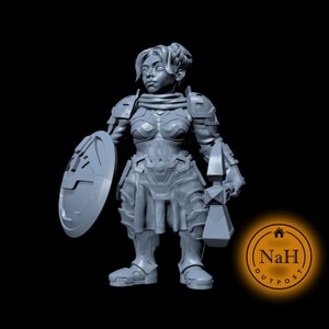 Yngvild Stonehammer | Female Dwarf Fighter or Barbarian miniature for Tabletop games like D&D and War Gaming| Dungeons and Dragons Mini | RN
