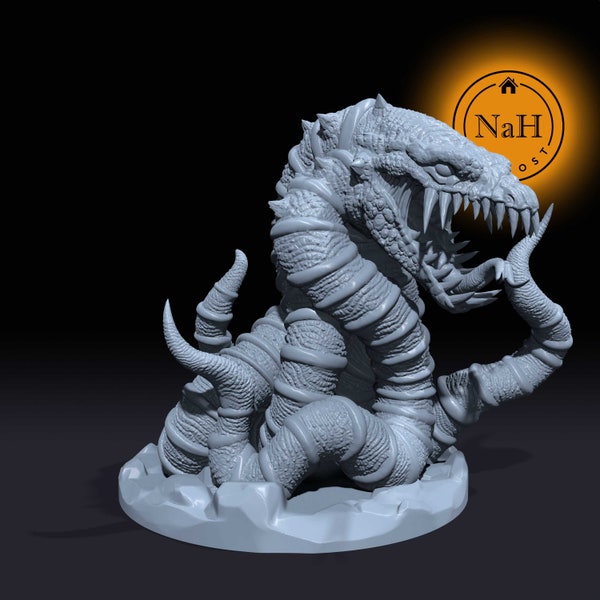 Tunnelshriek, Eater of the Underdark | Tunnel Squid Miniature for Tabletop games like D&D 5e and TTRPG War Gaming