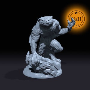 Scaleshriek, Terror of the Depths Troglodyte Miniature for Tabletop games like D&D and War Gaming image 1