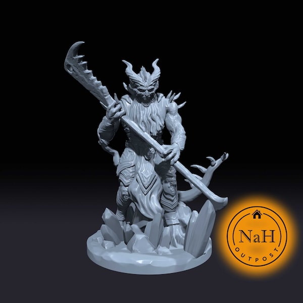 Durgorath the Infernal | Bearded Devil | Barbazu | Fiend | Miniature for Tabletop games like D&D and War Gaming