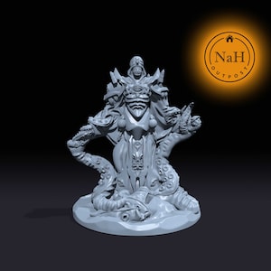 Thal&#39;kyr, the Void Whisperer | Eldritch Magi | Flayer Mage or wizard miniature for Tabletop games like D&D and War Gaming