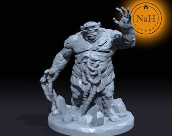 Maggotfeast, the Rotting Giant | Undead Ogre Zombie Miniature for Tabletop games like D&D and War Gaming