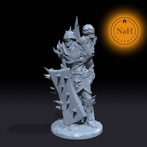 Face, the Grave TitanTwin Fiend | Undead Death Knight Miniature for Tabletop games like D&D and War Gaming