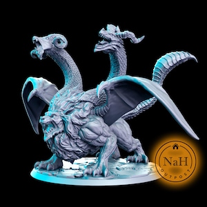 Chimera | 3-Headed Monstrosity miniature for Tabletop games like D&D and War Gaming| Dungeons and Dragons Mini | RN estudio
