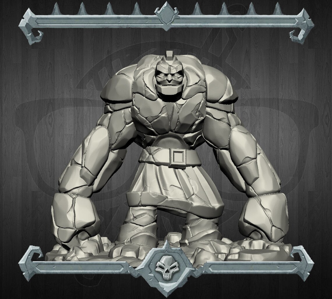 Clay Golem Construct Miniature for Tabletop Games Like D&D Etsy