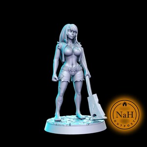 Janice | Female Zombie Survivor miniature for Tabletop games like D&D and War Gaming| Dungeons and Dragons Mini | RN estudio