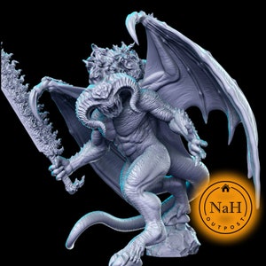 Zarkus the Flamebound | Balrog | Devil Fiend miniature for Tabletop games like D&D and War Gaming| Dungeons and Dragons Mini | RN estudio