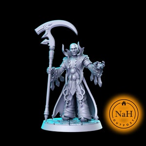 Valorus Lightbringer | Zasalamel | Human Necromancer miniature for Tabletop games like D&D and War Gaming| Dungeons and Dragons Mini | RN