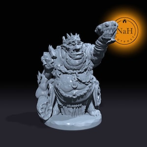 Goldfang, the Goblin King | Goblin Miniature for Tabletop games like D&D and War Gaming