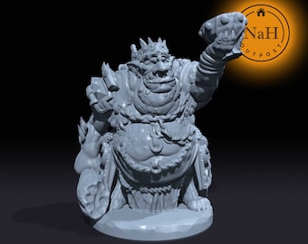 Goldfang, the Goblin King | Goblin Miniature for Tabletop games like D&D and War Gaming