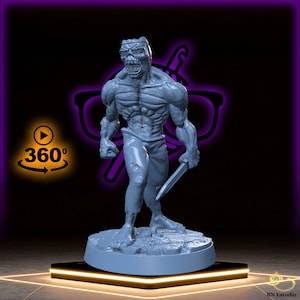 Sword Wielding Zombie | Undead Ghoul miniature for Tabletop games like D D and War Gaming| Dungeons and Dragons Mini | RN estudio