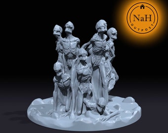 Chatterbones, the Teethclacker Swarm | Undead Clicker miniature for Tabletop games like D&D and War Gaming| Created by Rocket Pig Games