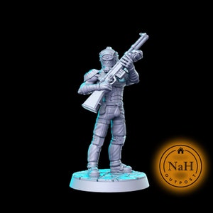 Rifleman Garrick Sure-Shot | Cerberus Solider | Gunslinger miniature for Tabletop games like D&D and War Gaming| Dungeons and Dragons Mini