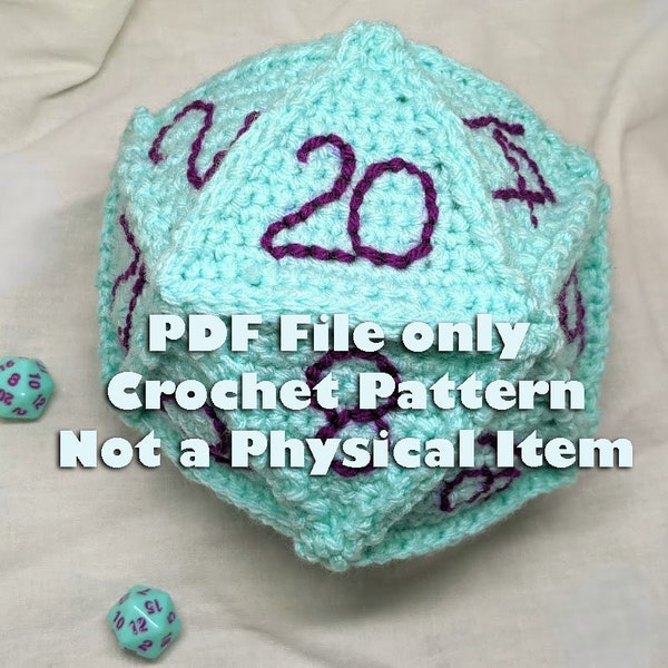 D20 (20 sided die) Digital Crochet Pattern ONLY |Amigurumi Crochet Pattern | Dungeons and Dragons Gift | Gift for Nerds